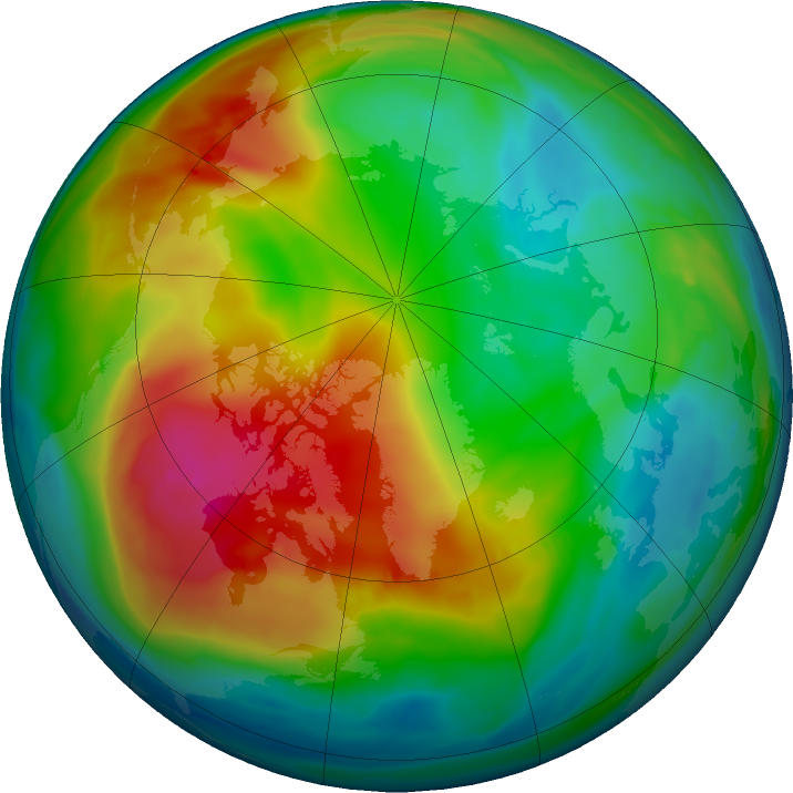 Arctic ozone map for 24 December 2017